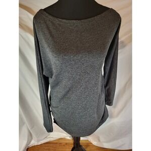 KiraGrace Size Large Gray Ruched L/S Top